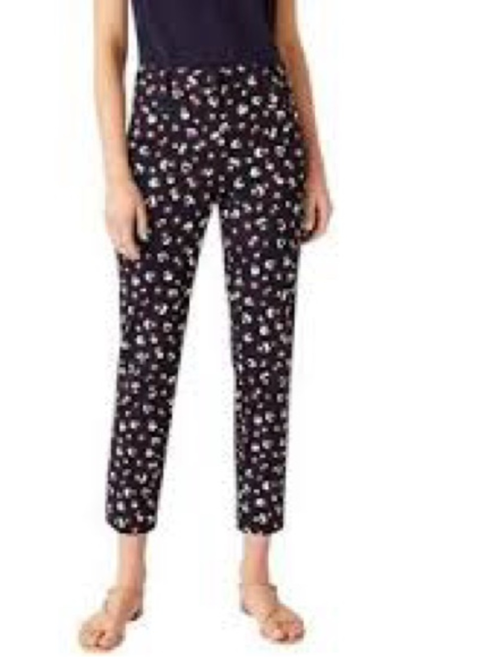 Ann Taylor Navy Floral Ankle Pants